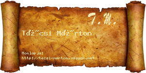 Técsi Márton névjegykártya