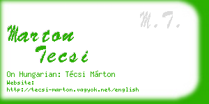 marton tecsi business card